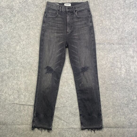 Agolde Ruby Super High Rise Straight Leg Jeans Women’s 26 Raw Hem Distressed - Picture 1 of 13